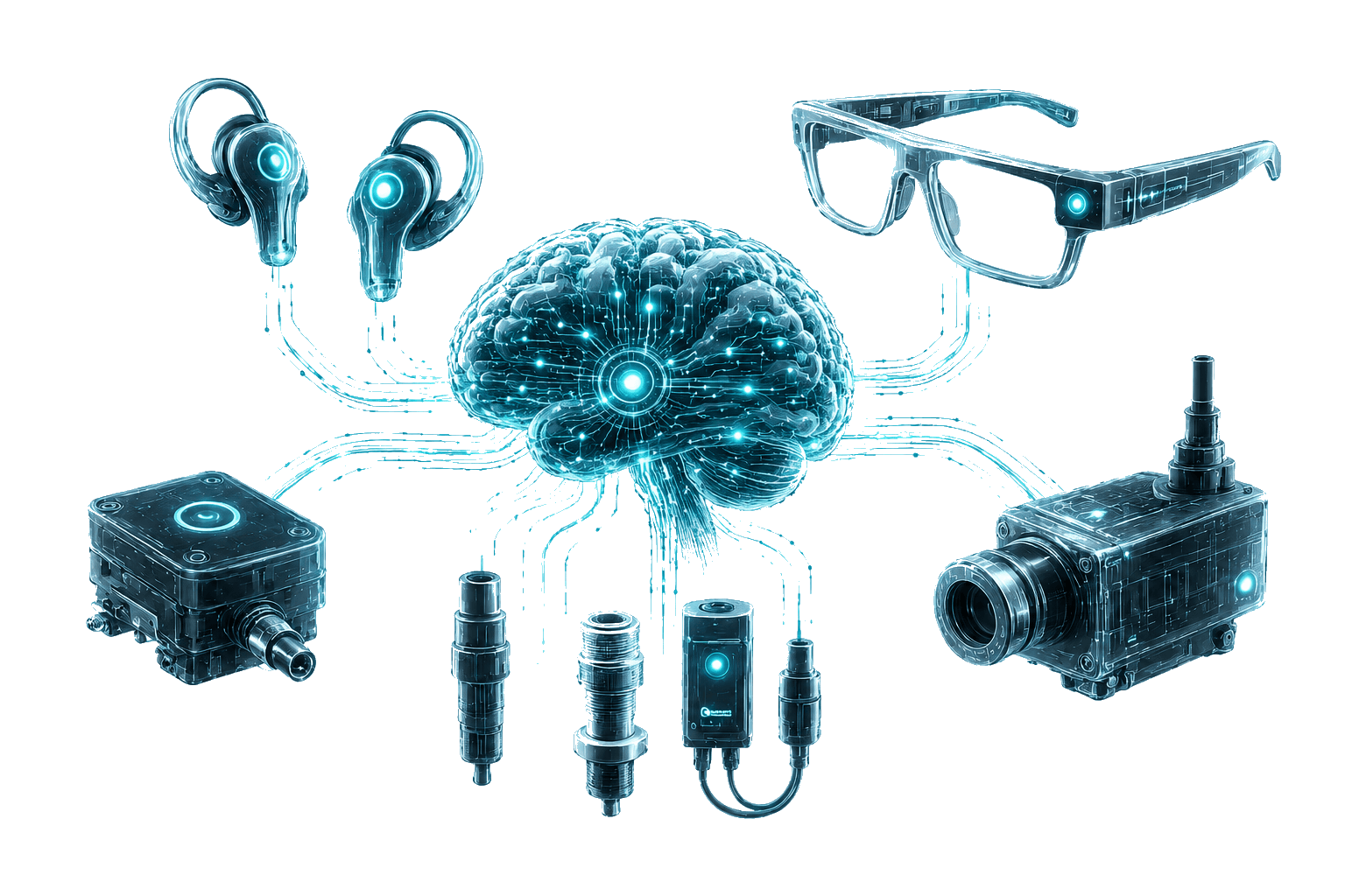 Jerb wearable ecosystem connecting work earbuds, vision glasses, cameras, and equipment sensors